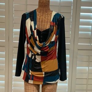 Bali Colorful Geometric Long Sleeve Top